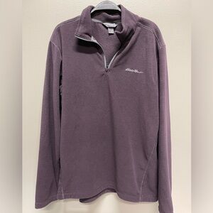Eddie Bauer Men's 1/4  Zip Up Sweater in Deep Purple